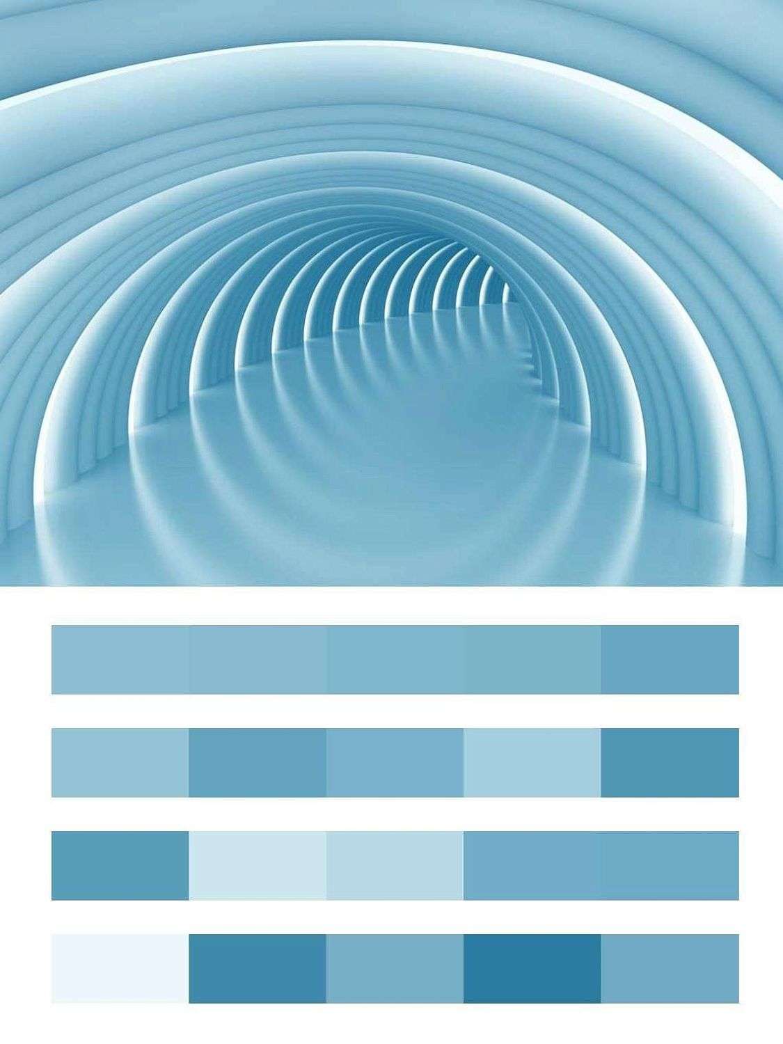 3д голубой тоннель  10-814