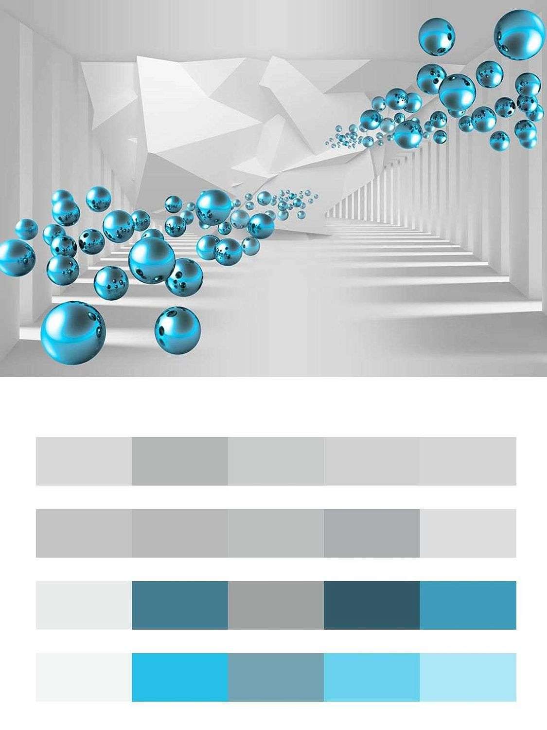3д Шары бирюза  10-902
