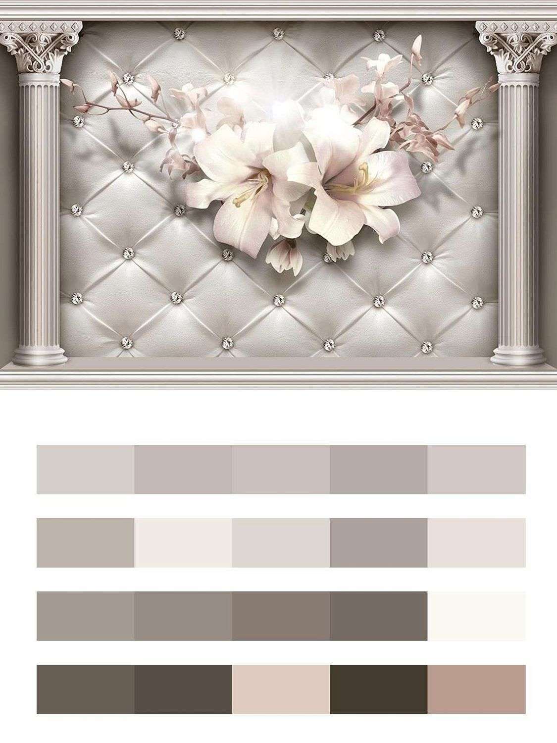 3д Цветы и колонны  10-899