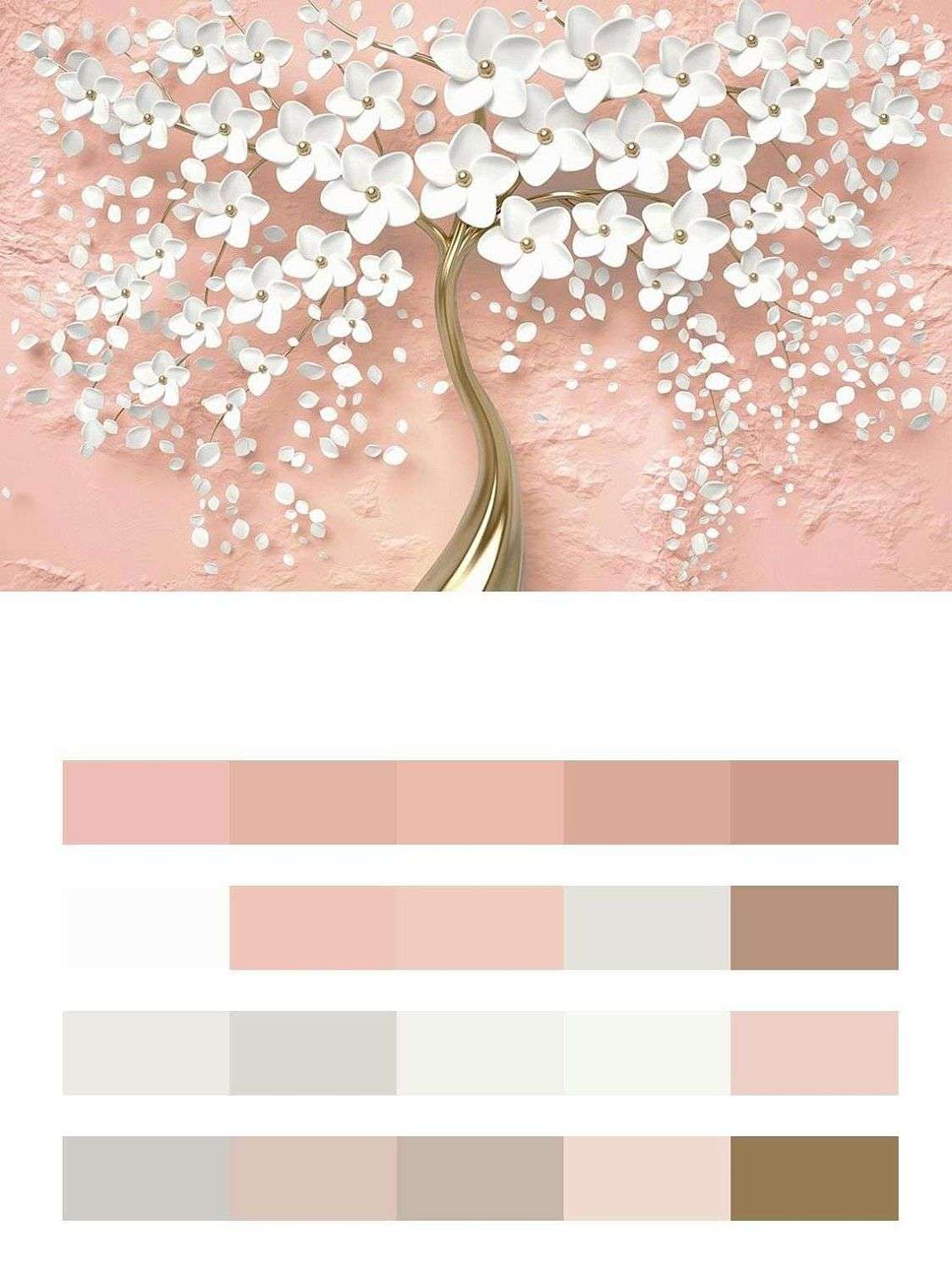 Дерево 3д белое  10-890