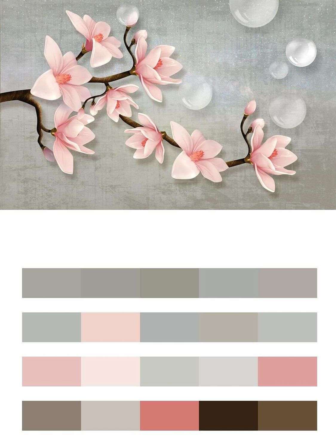 3д сакура на сером  10-649