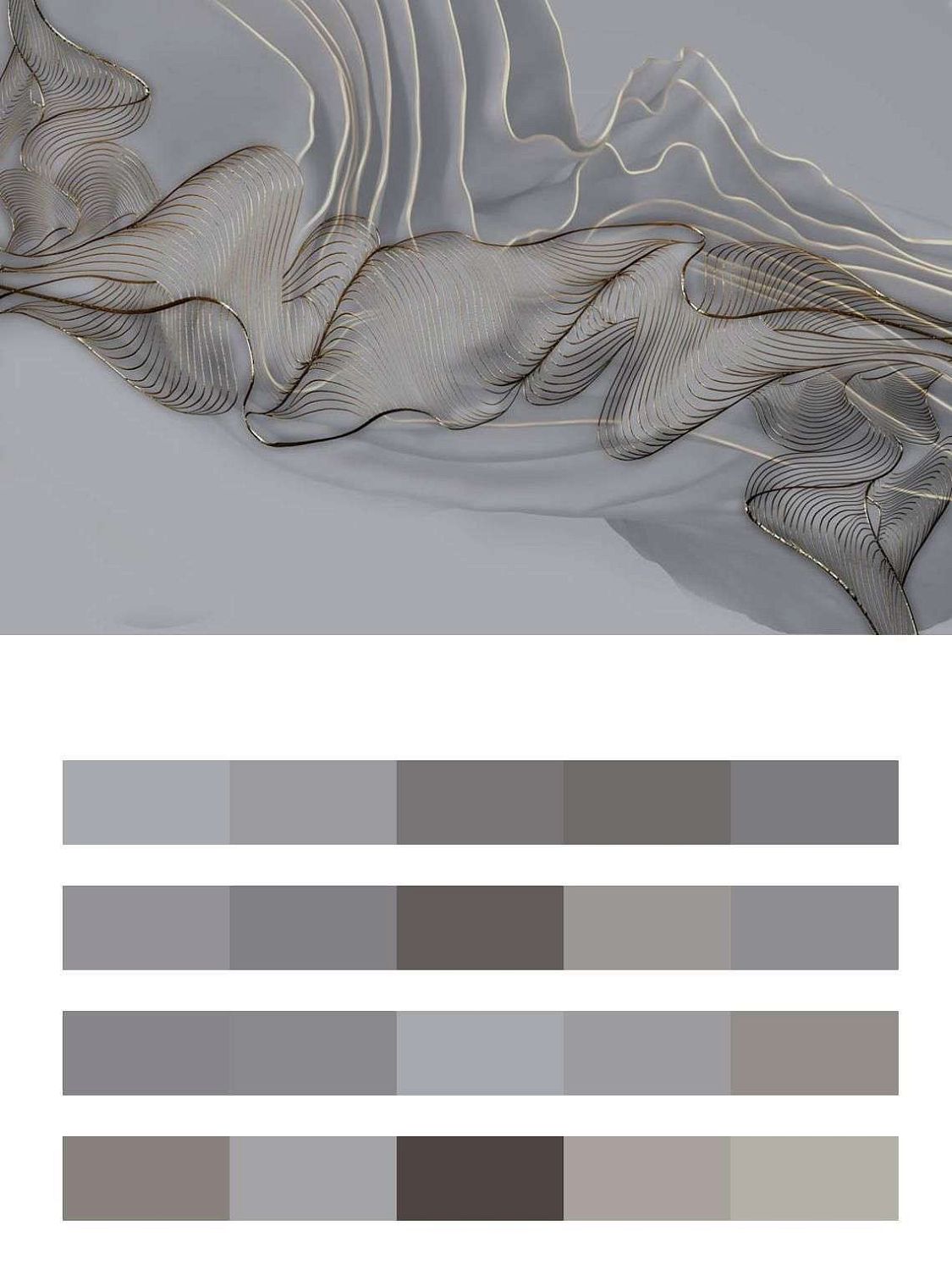 Флюид арт серый 3д  13-645