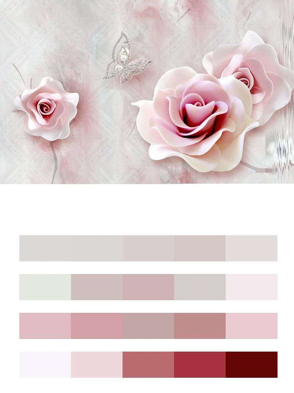 3д розы нежные  10-663