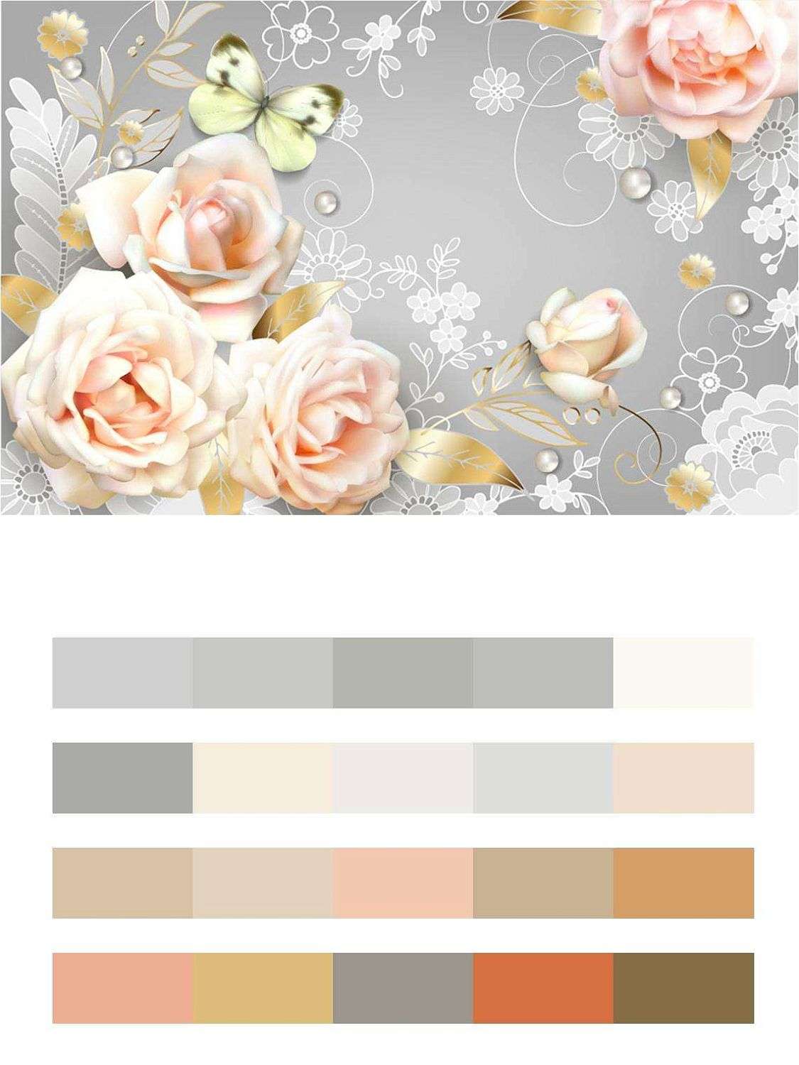 Зд розы на сером  9-015