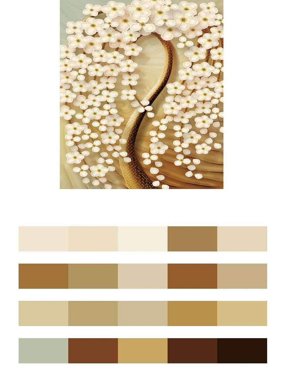 3д дерево на золотом  10-650