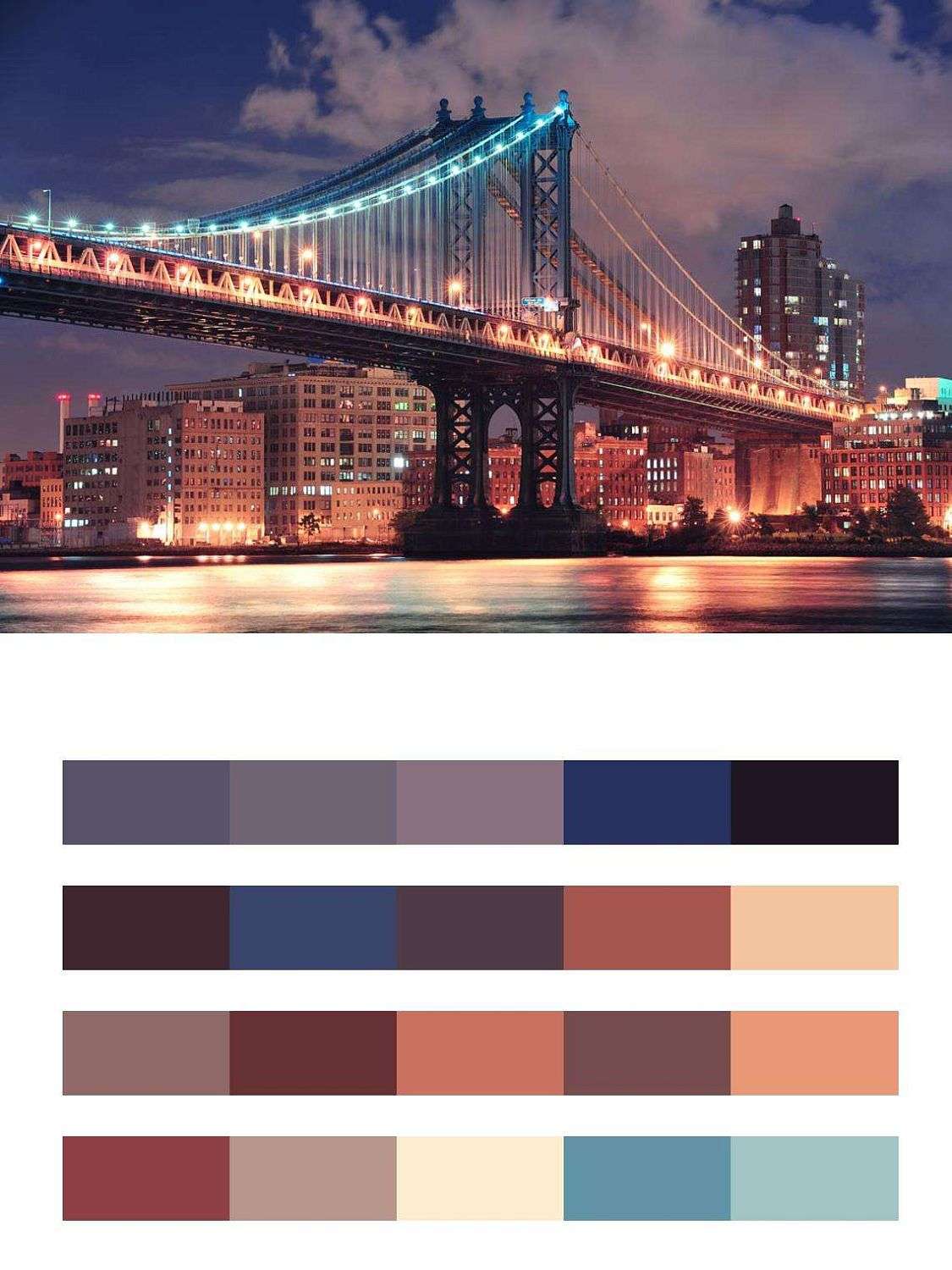 Ночной мост красочного Нью Йорка  9-804