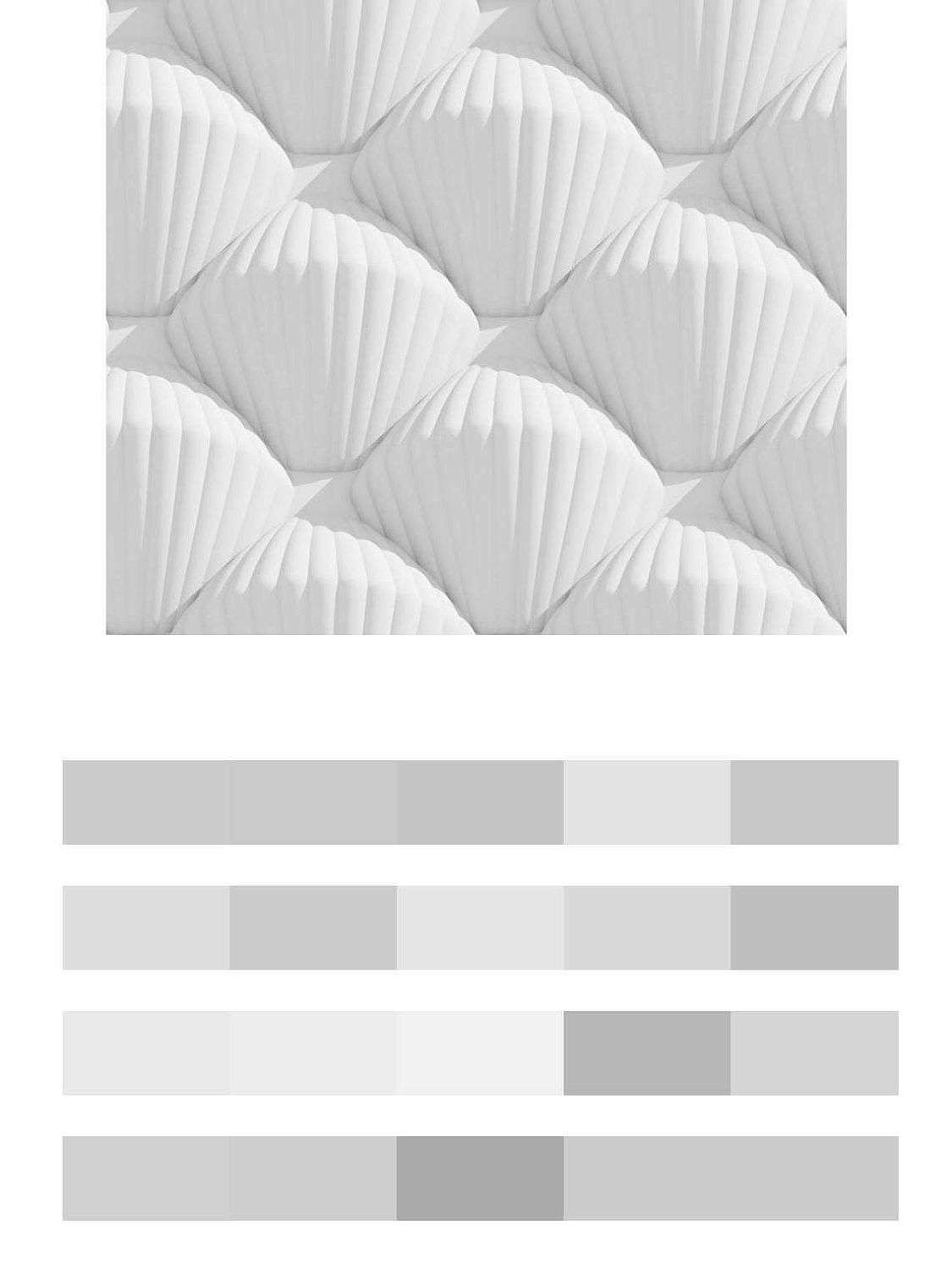 3д белые ракушки  10-807