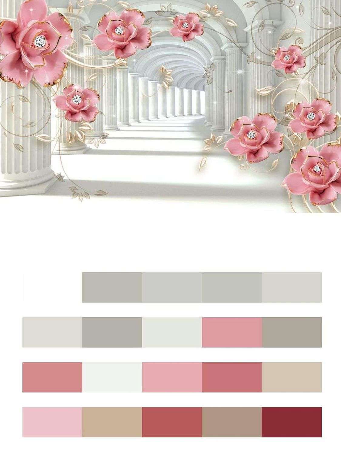 3д тоннель с цветами  10-640