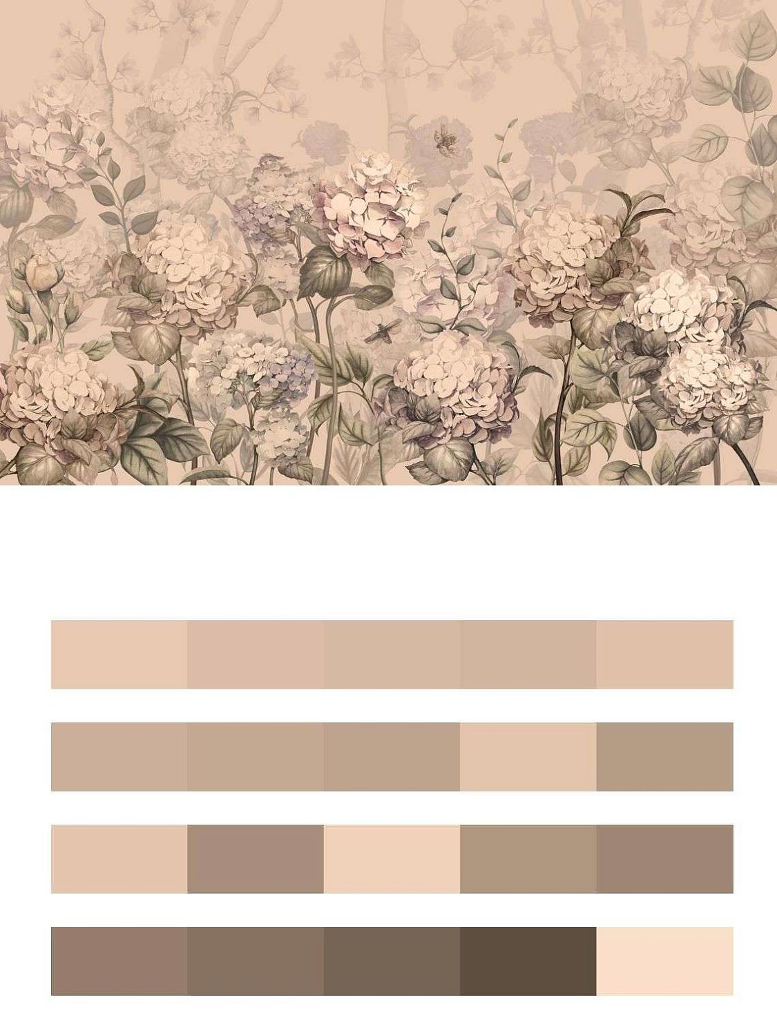 Бежевые гортензии  13-114