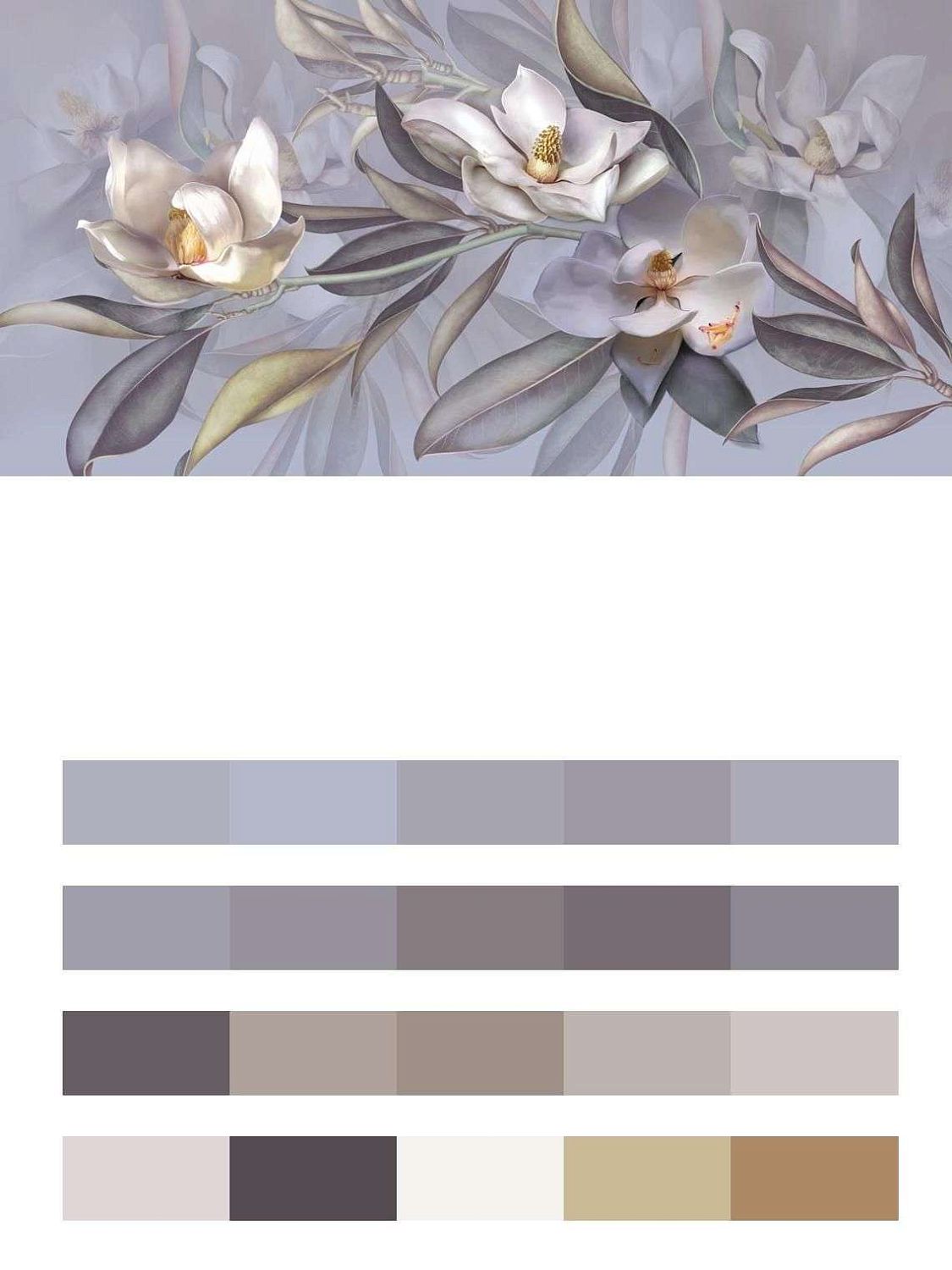 Веточка с белыми лилиями  13-475