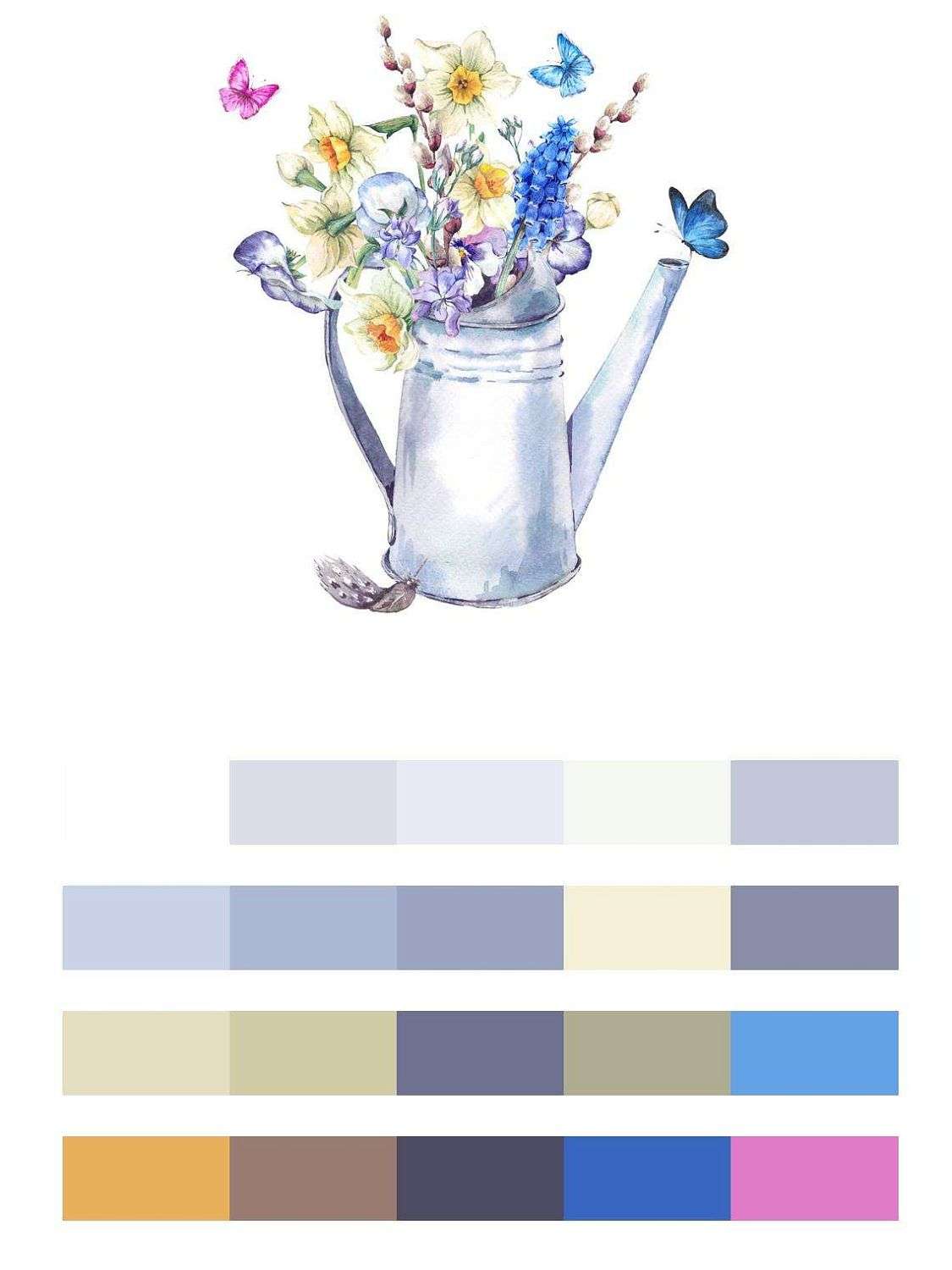 Бабочки и цветы  9-047