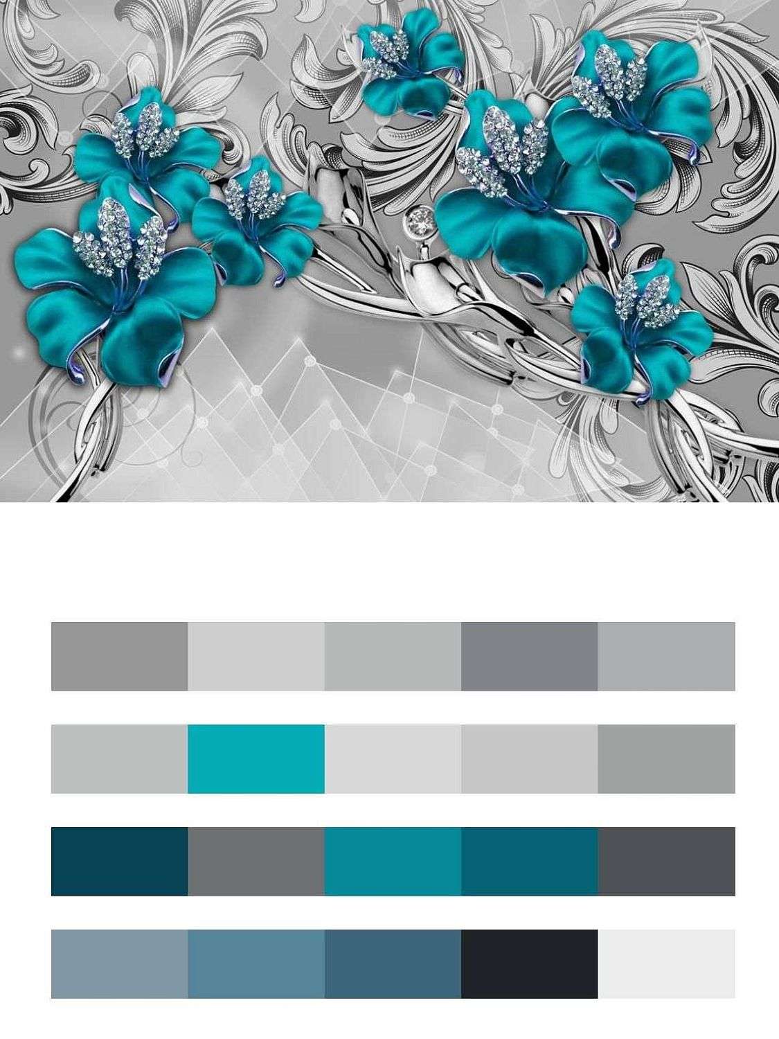 3д Драгоценные цветы  10-854