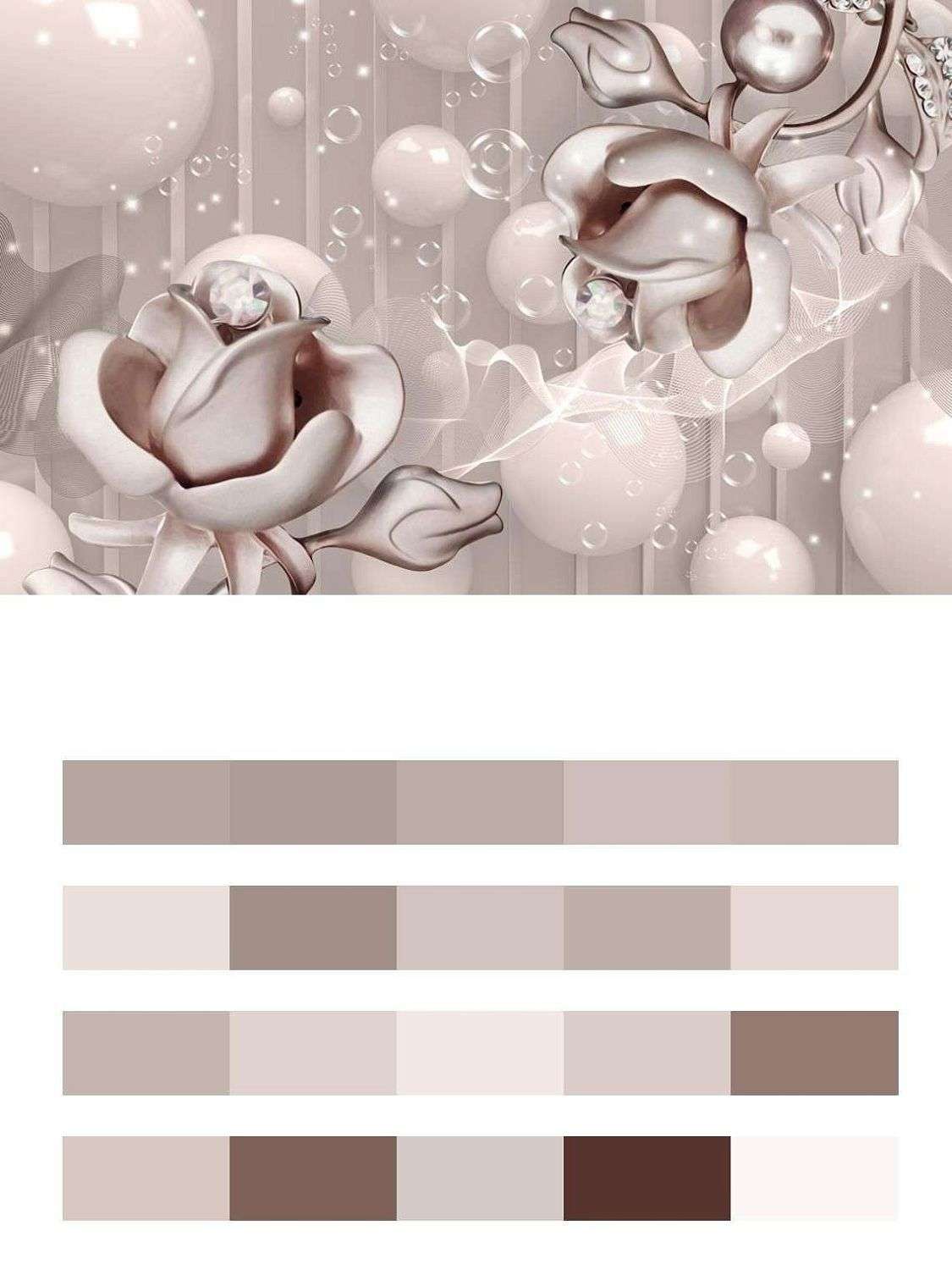 3д платиновые цветы  10-652