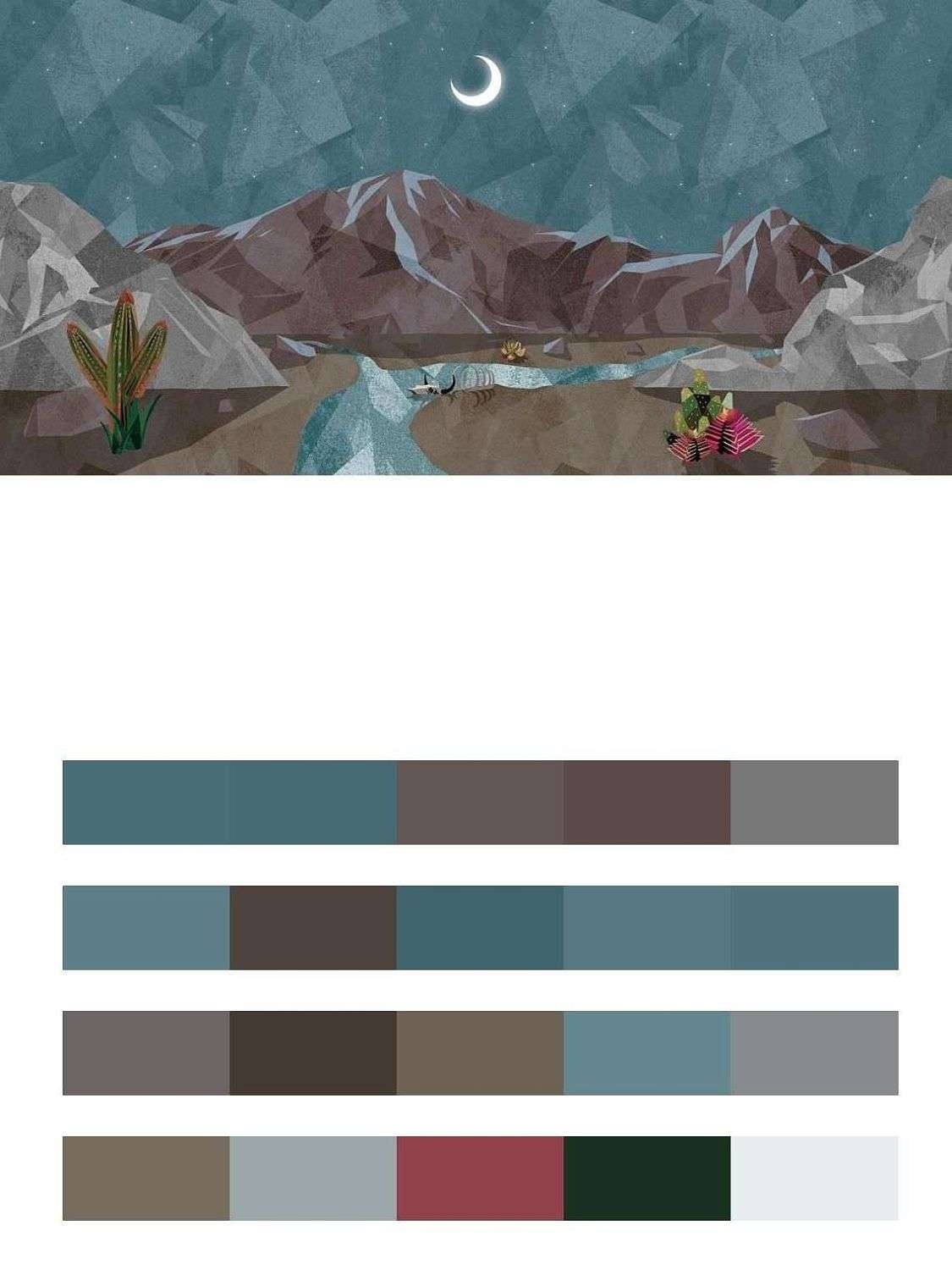 Полигональный пейзаж 3д  9-1258