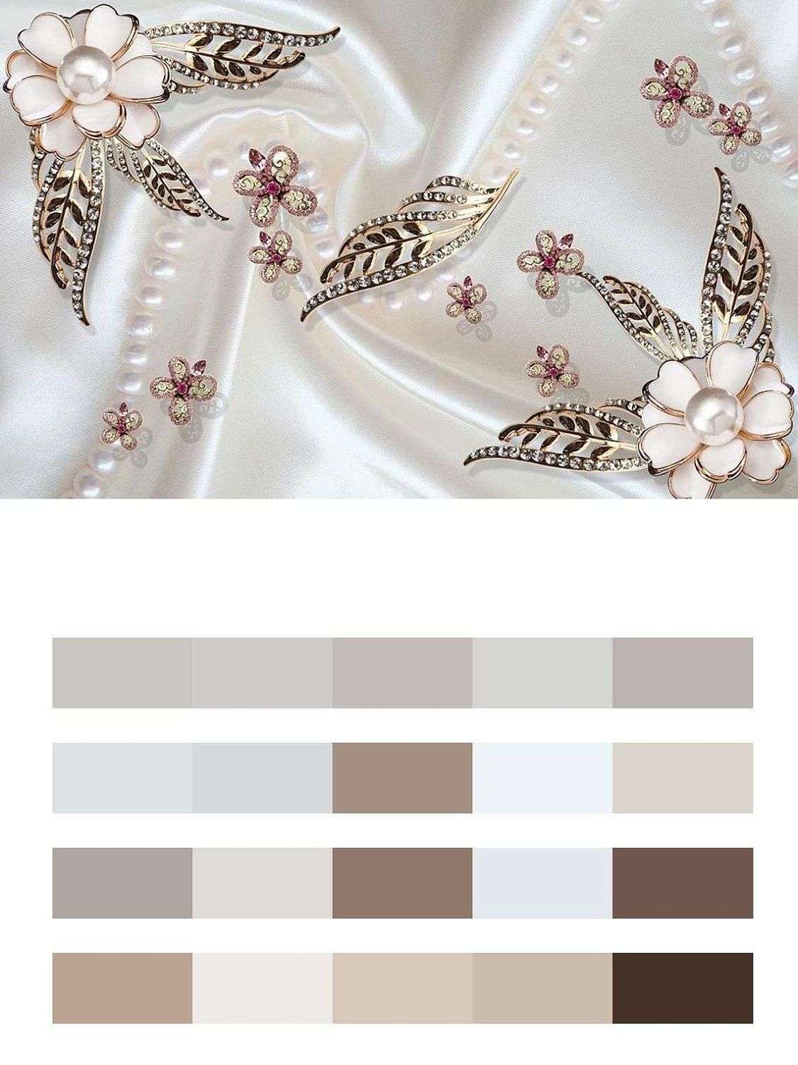 3д цветы с жемчугом  10-700