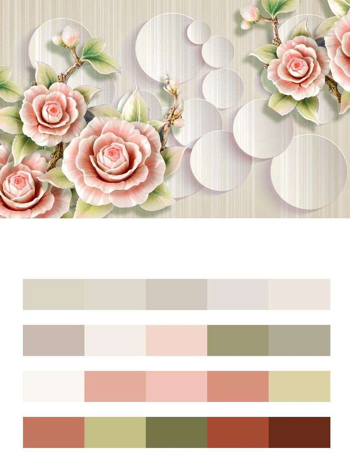 3д цветы на кругах  10-666