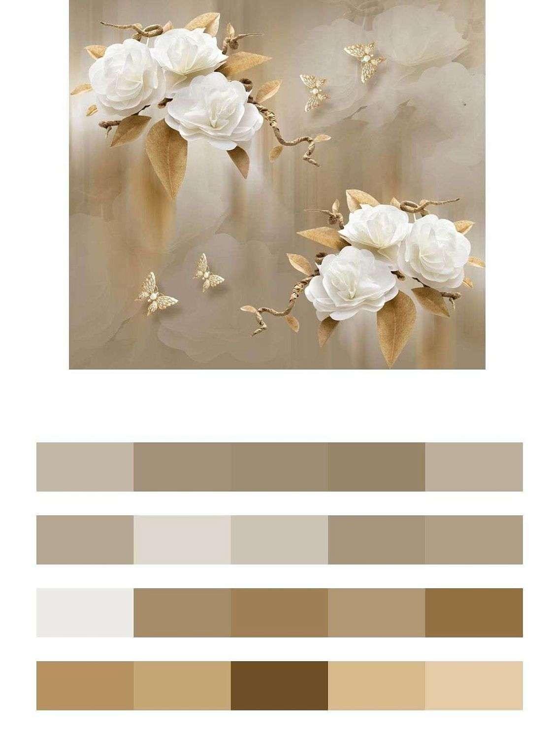 3д цветы на бежевом фоне  10-912