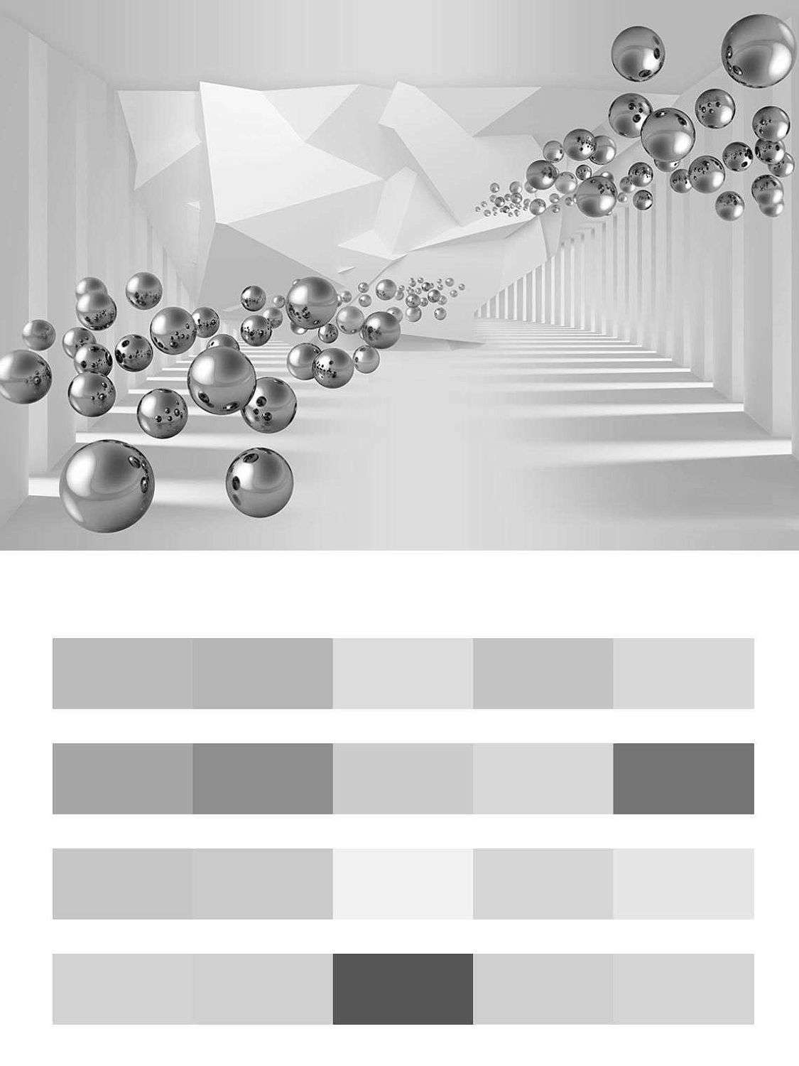 3д Шары металлик  10-900
