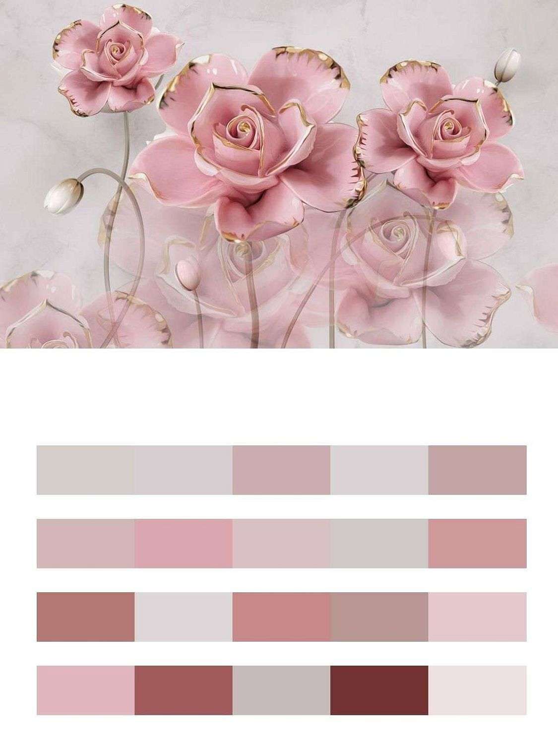 3д розы розовые  10-661