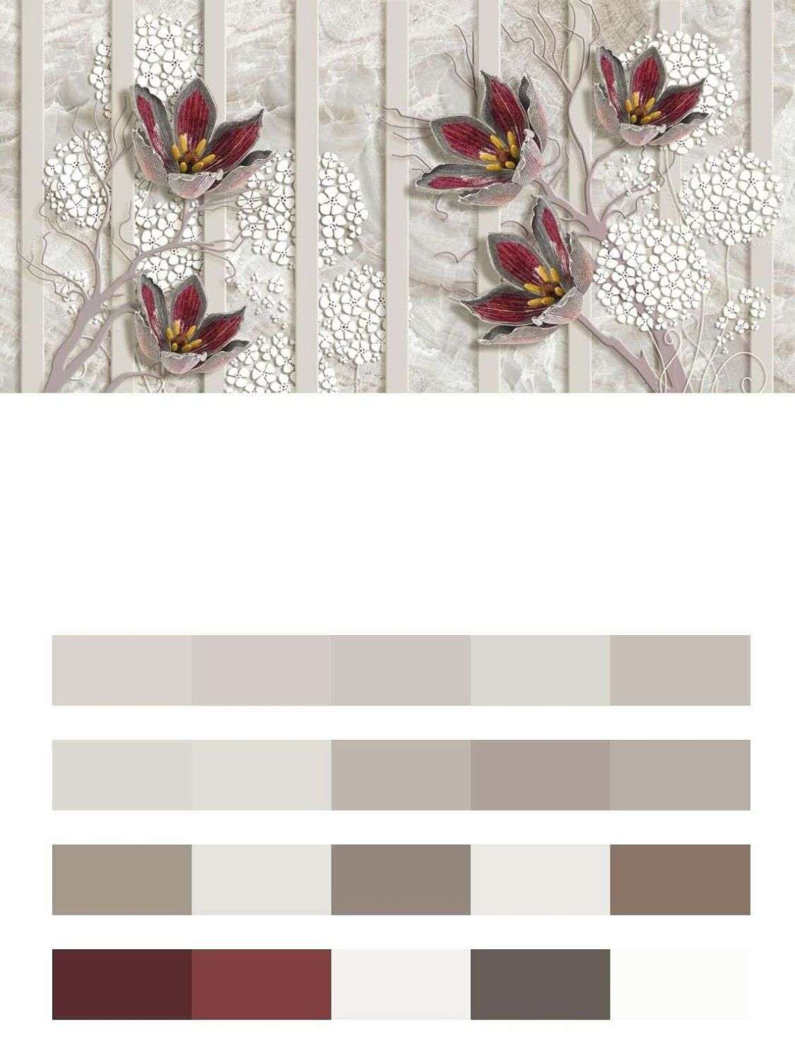 3д Лепестки на белом фоне  10-905