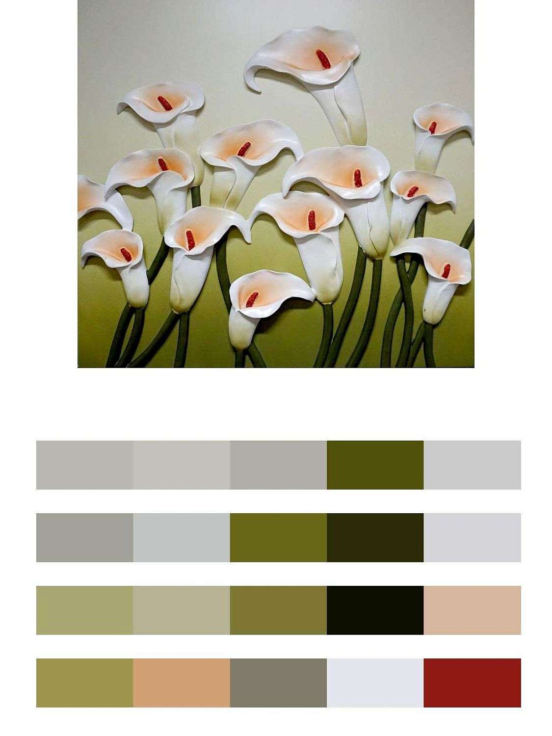 Каллы рисунок 3д  9-155