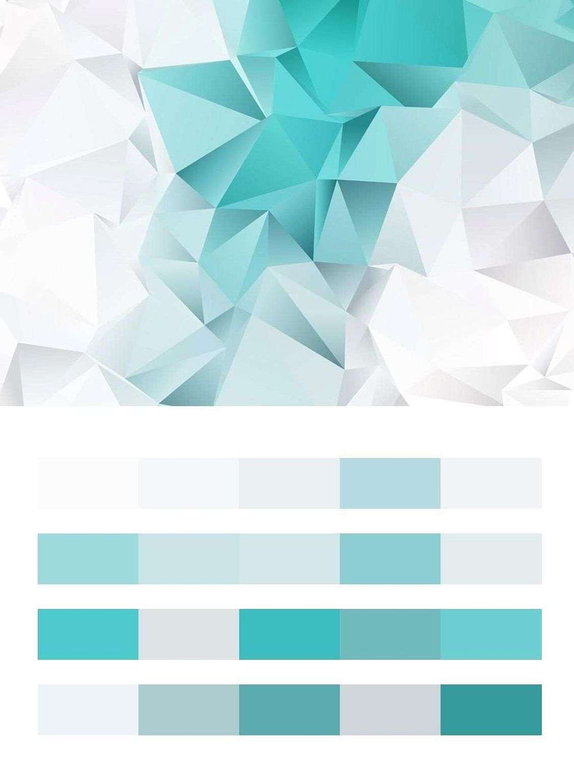 Бирюзовые 3д треугольники  9-1498