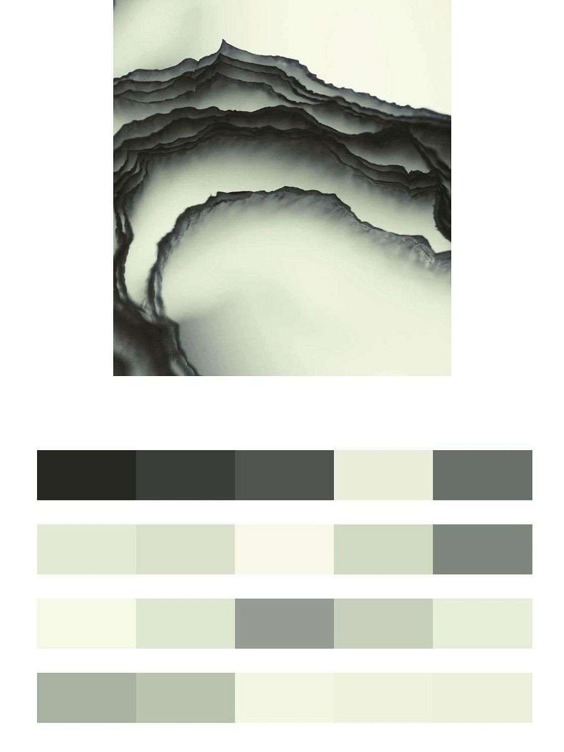 Зеленая 3д волна флюид арт  9-1380