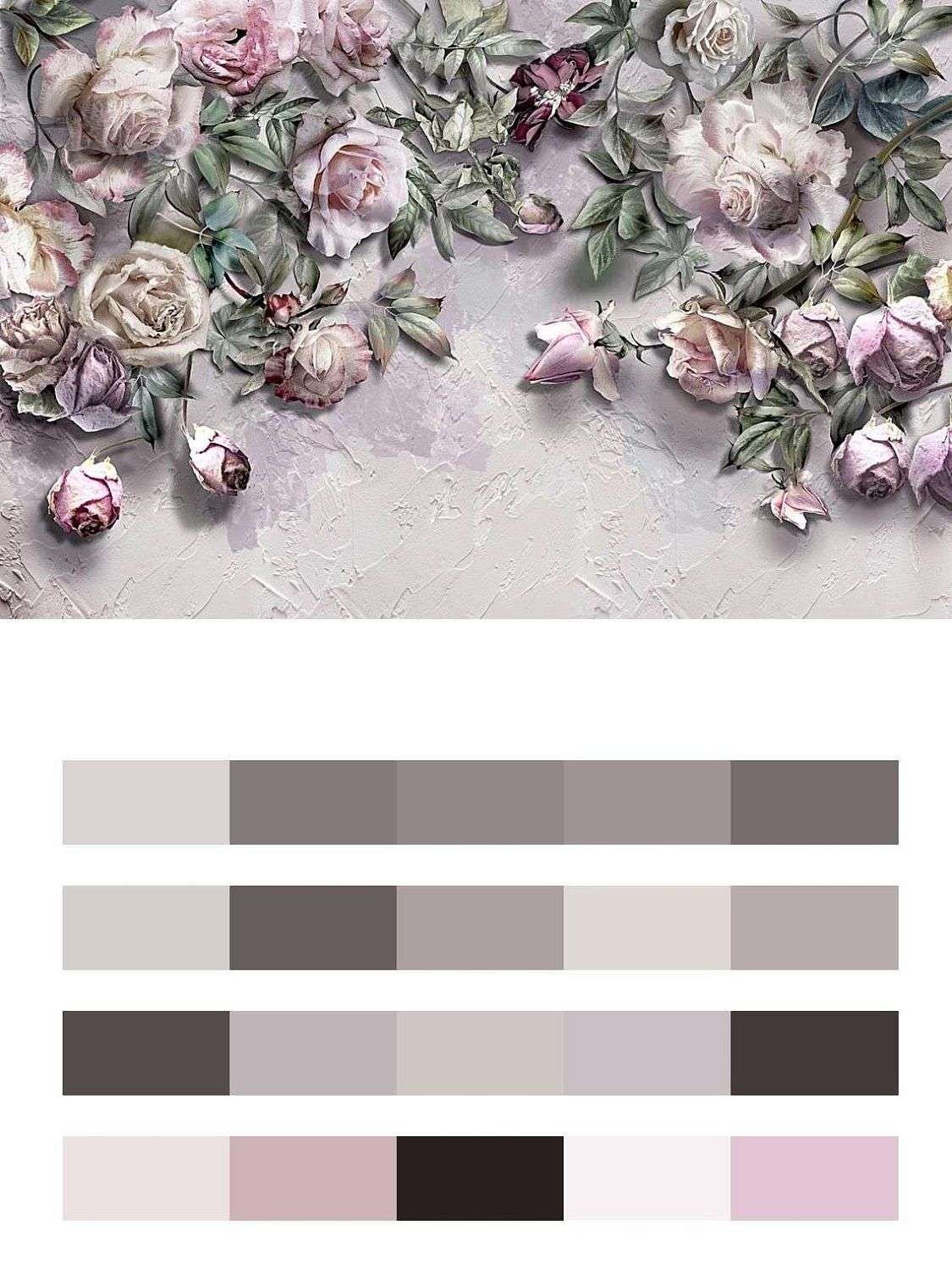 Розочки фоновые в 3Д  13-435