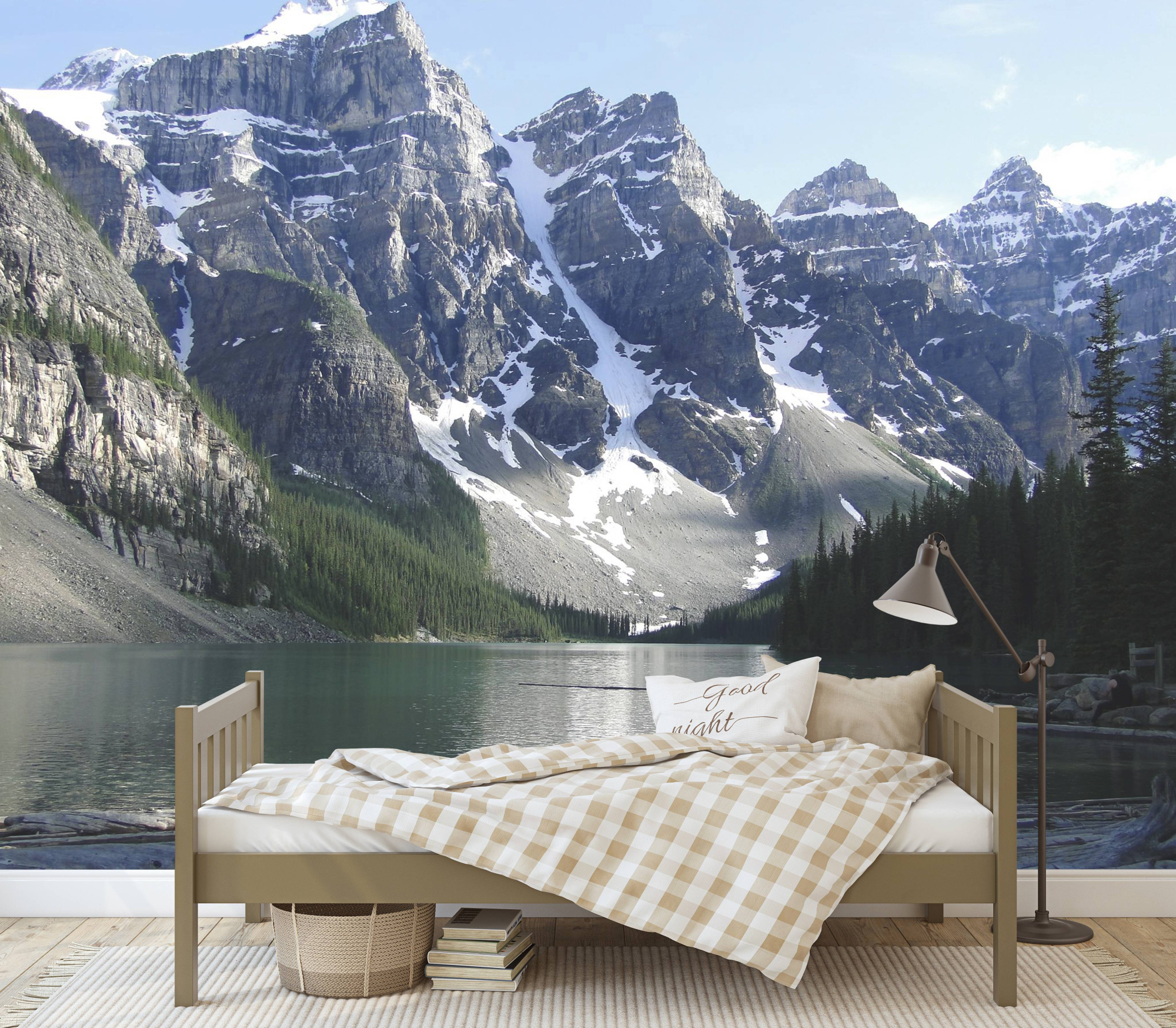 Фотообои в интерьере озеро морейн  9-1143 фото