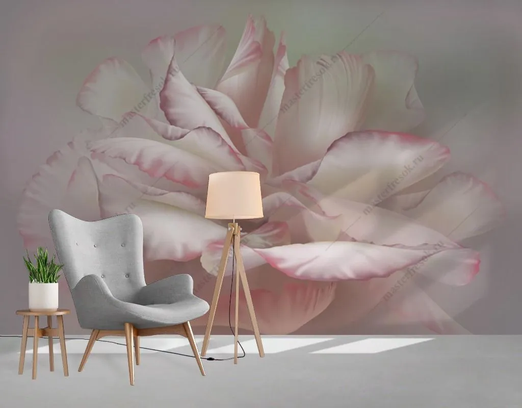 Фотообои в интерьере лепестки пиона  13-483 фото