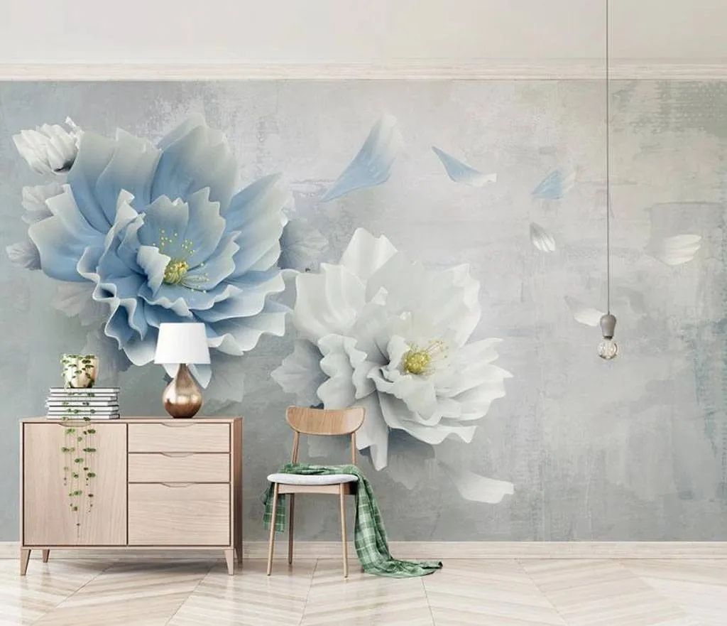 Фотообои Голубые цветы  15-754