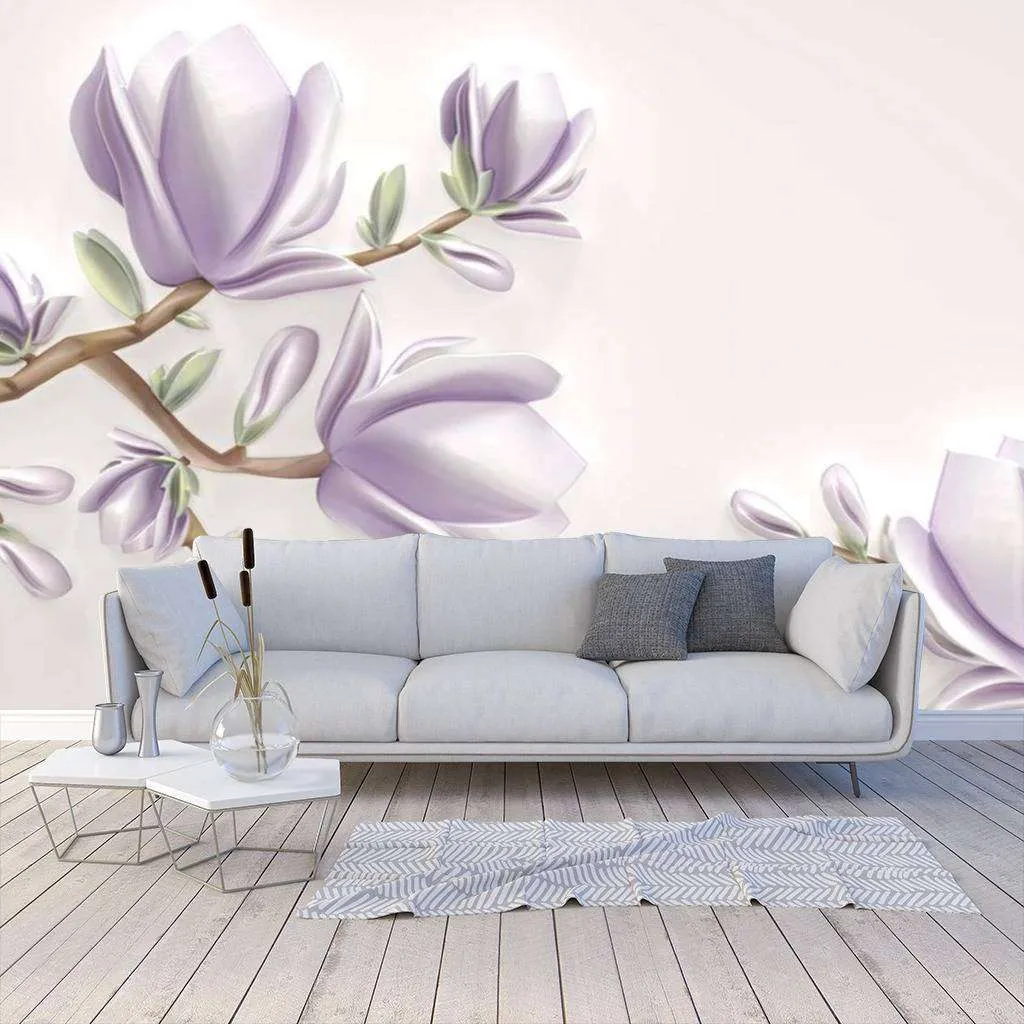 Фотообои 3д магнолия сиреневая  15-473
