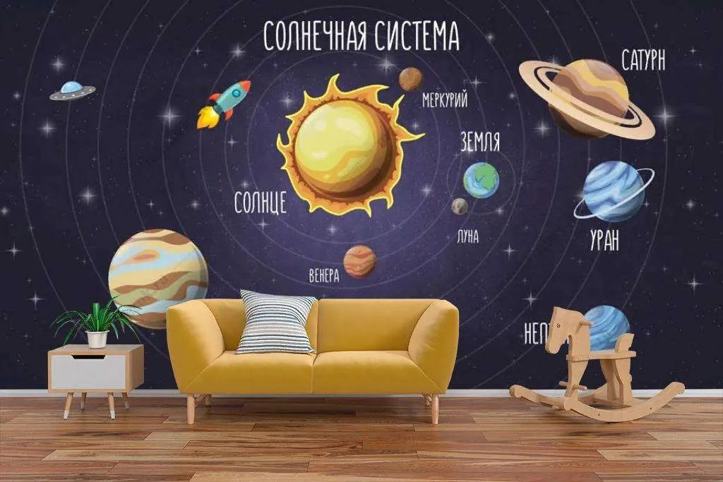 Фотообои в интерьере космическая карта  12-1211 фото