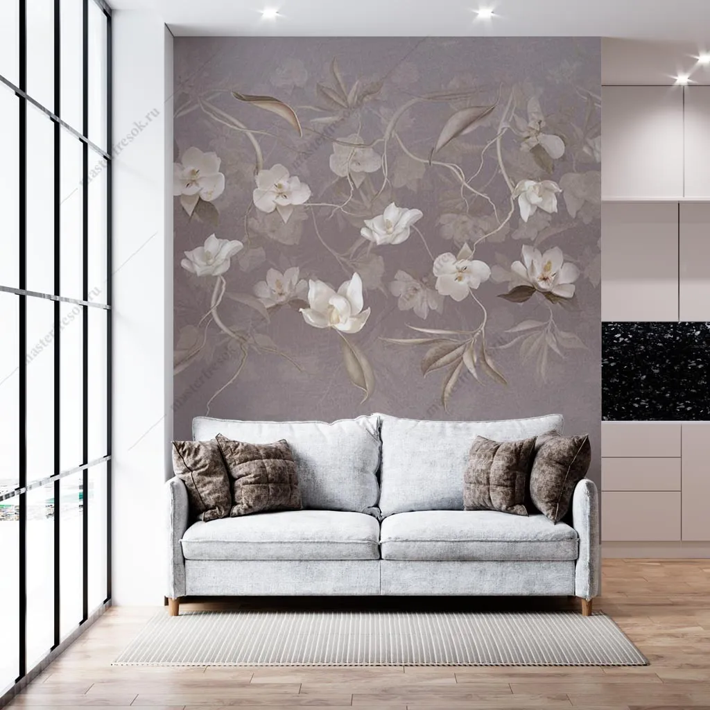 Фотообои в интерьере маленькие розочки 3д  13-426 фото
