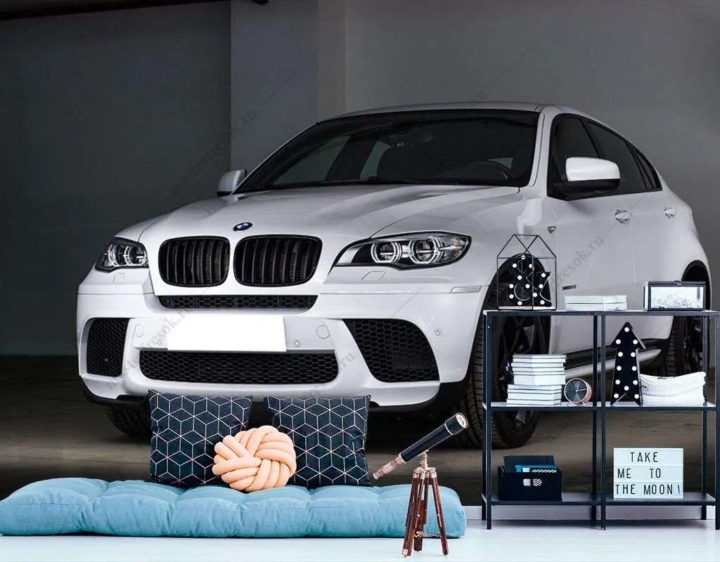 Фотообои в интерьере белый bmw  12-1406 фото