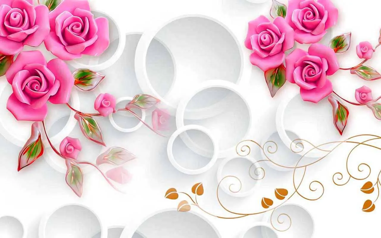 Фотообои в интерьере розовые розы на белом фоне  10-449 фото