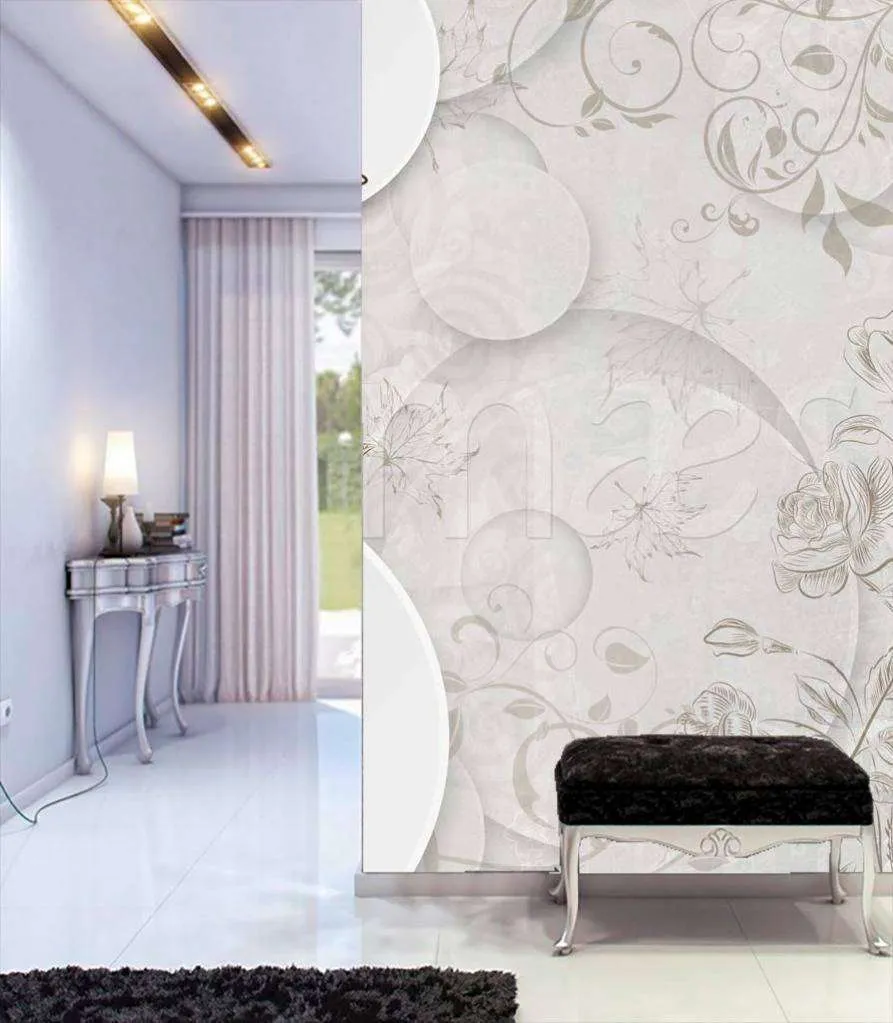 Фотообои 3d шары с цветами  7-833