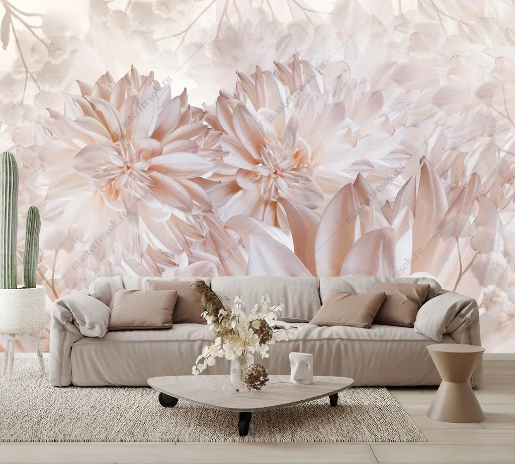 Фотообои в интерьере розовый бутон  9-1447 фото