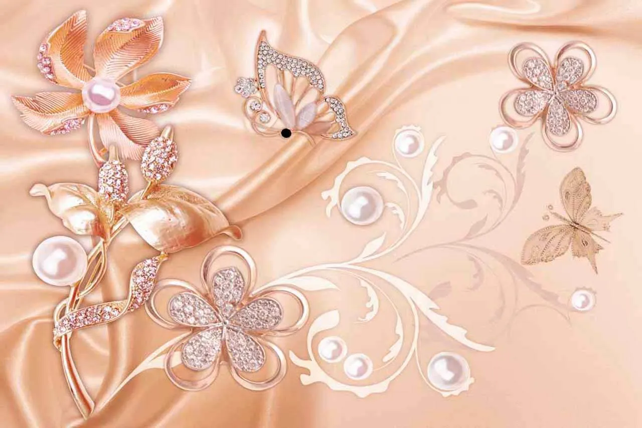 Фотообои в интерьере цветочные мотивы в розовых тонах  7-419 фото