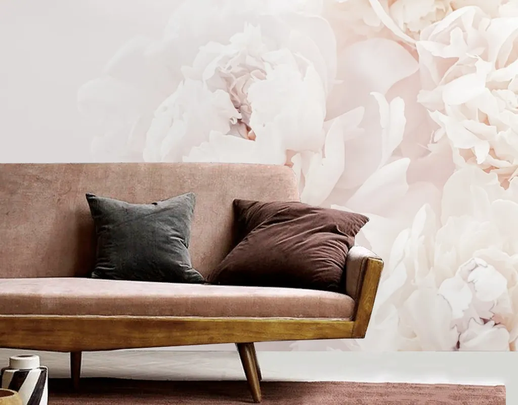 Фотообои в интерьере фотообои пион светлый 3д (9-2036) фото