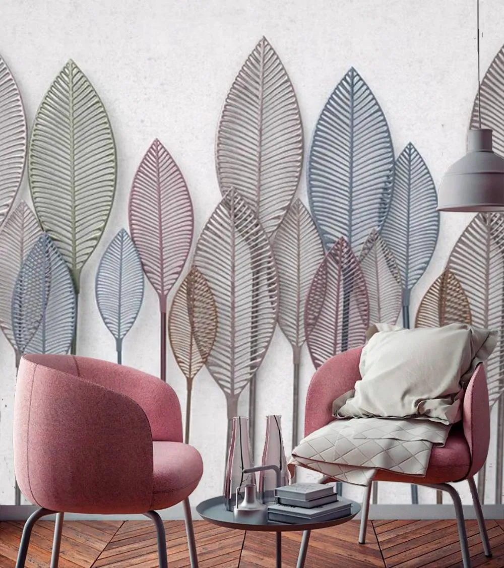 Фотообои 3д прозрачные листья  15-399