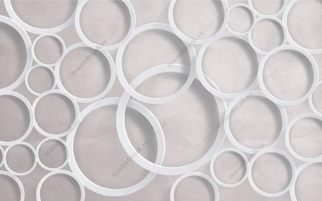 Фотообои в интерьере белые круги  15-819 фото