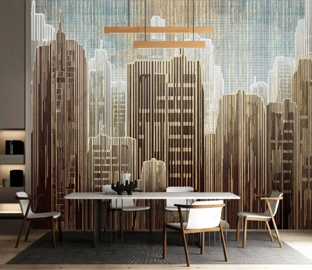 Фотообои в интерьере современный город  15-845 фото