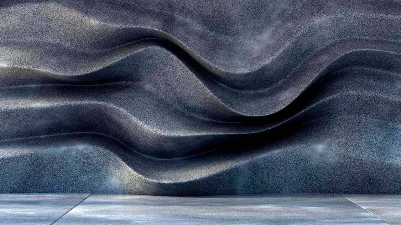 Фотообои в интерьере 3д черные волны  10-471 фото