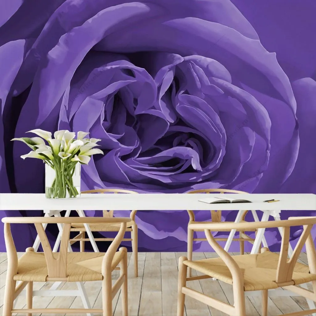 Фотообои в интерьере сиреневая роза  9-1431 фото