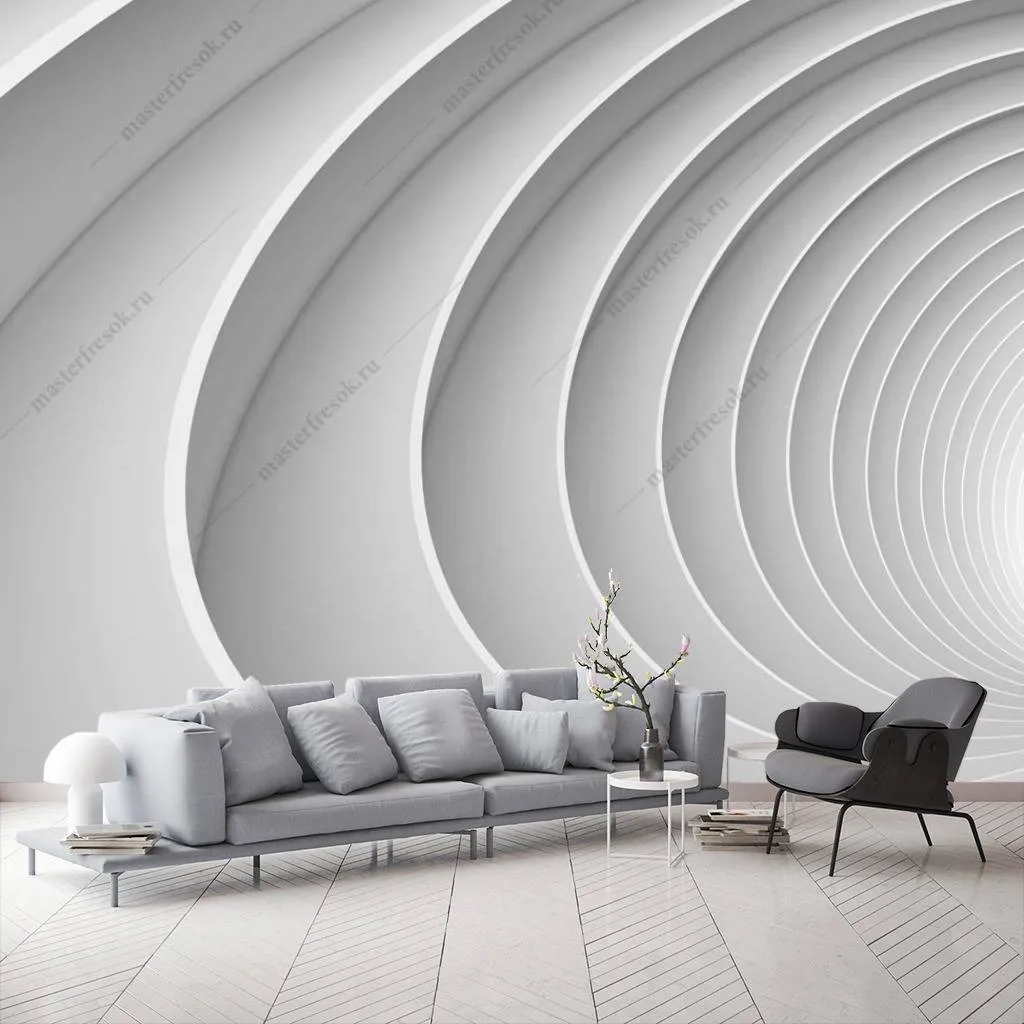 Фотообои 3д волнообразный коридор  10-822