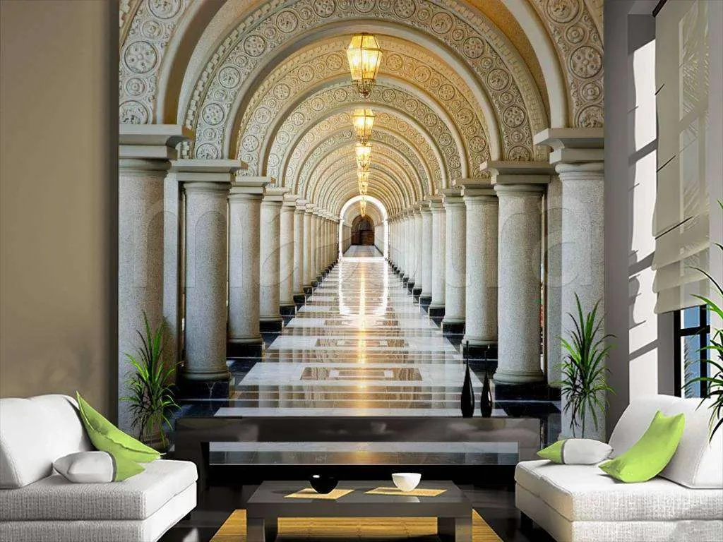 Фотообои 3д абстракция арки  9-026