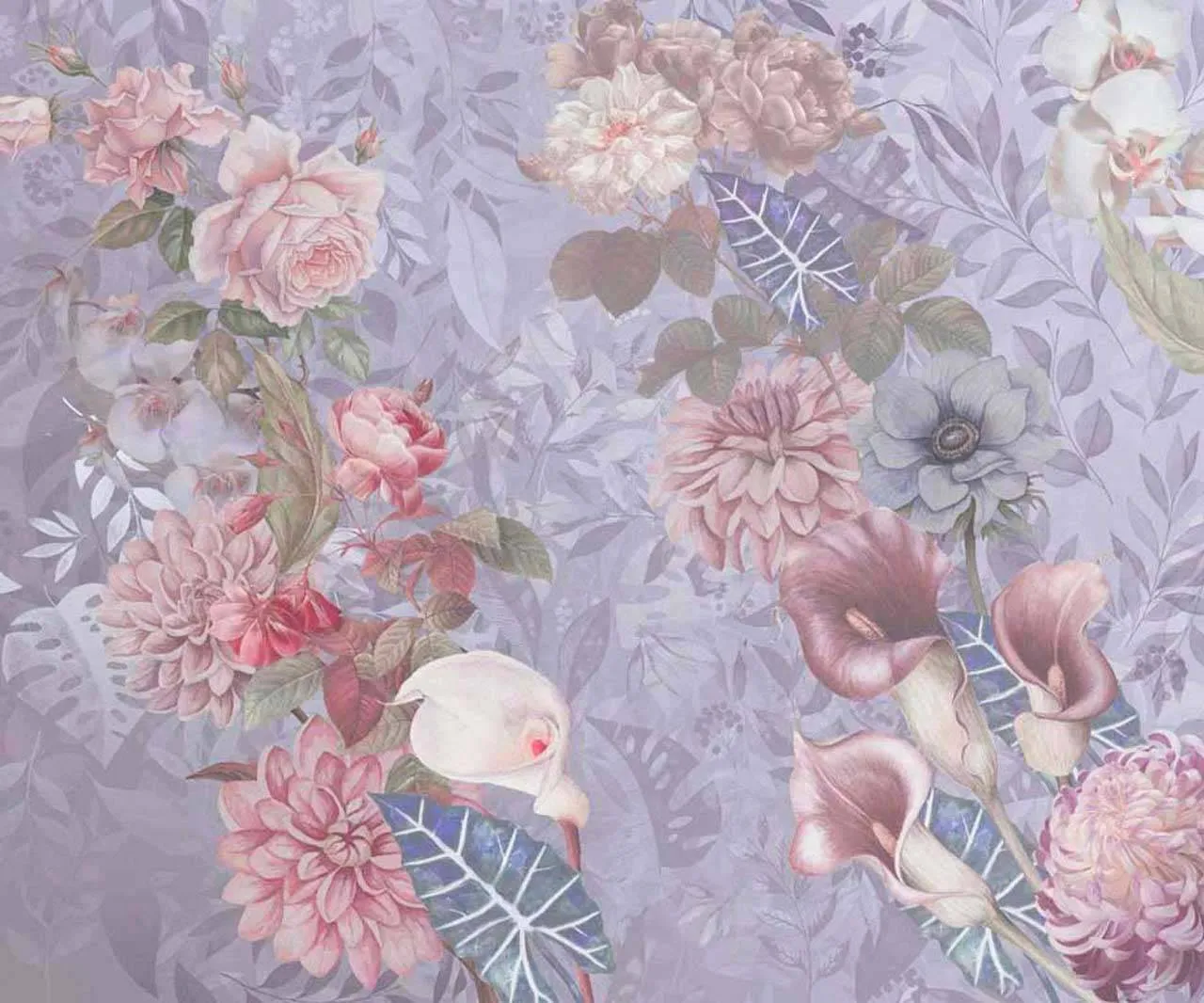 Фотообои в интерьере винтажные розы  7-458 фото