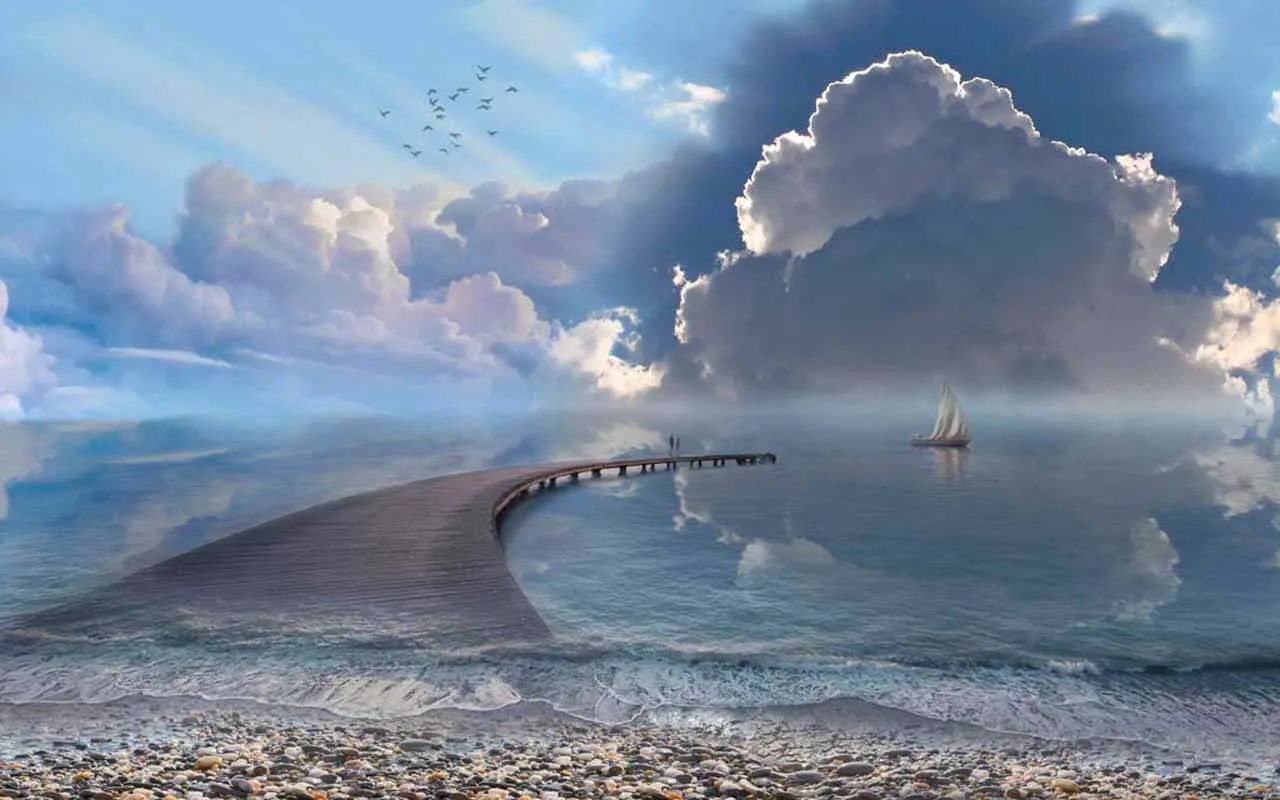 Фотообои в интерьере дорога в облака  7-603 фото