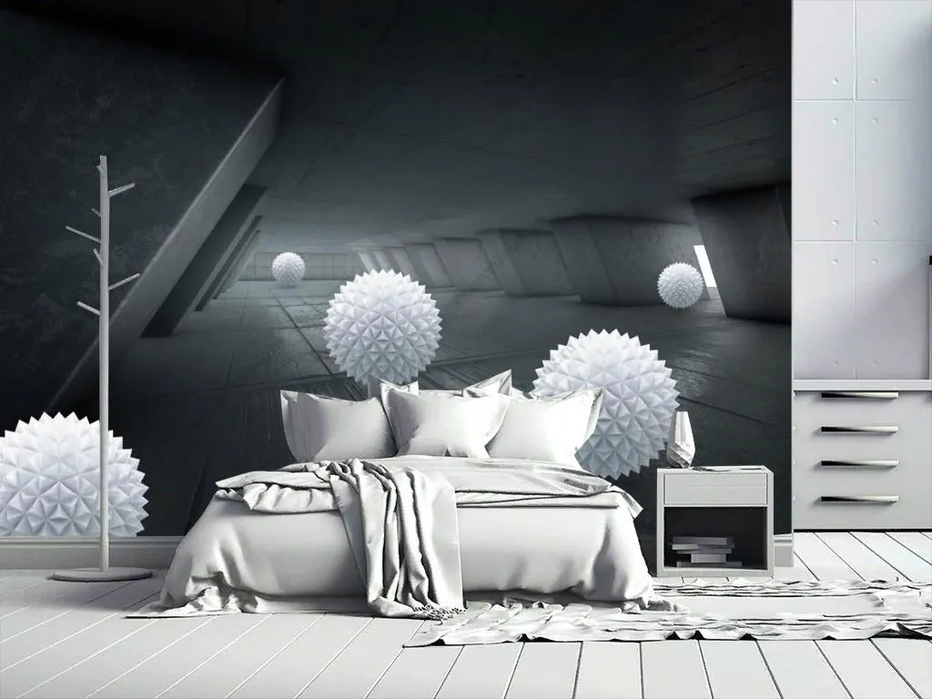 Фотообои в интерьере черный фон 3д  10-913 фото